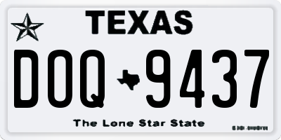 TX license plate DOQ9437