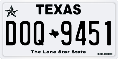 TX license plate DOQ9451