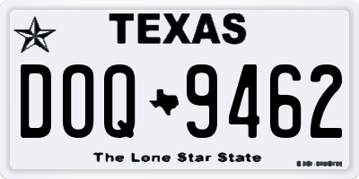 TX license plate DOQ9462
