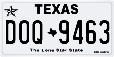 TX license plate DOQ9463