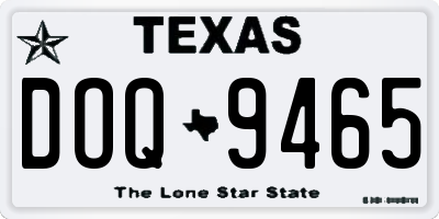 TX license plate DOQ9465