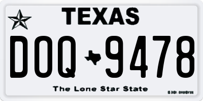 TX license plate DOQ9478
