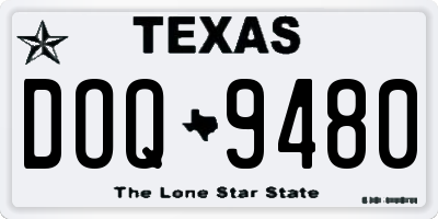 TX license plate DOQ9480
