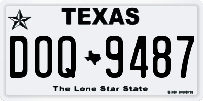 TX license plate DOQ9487