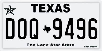 TX license plate DOQ9496