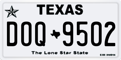 TX license plate DOQ9502