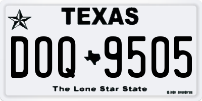 TX license plate DOQ9505