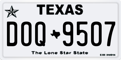 TX license plate DOQ9507