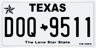 TX license plate DOQ9511