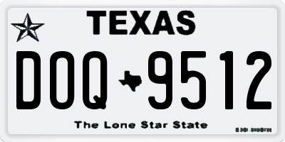 TX license plate DOQ9512