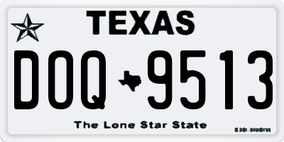 TX license plate DOQ9513