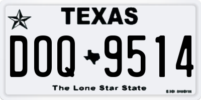 TX license plate DOQ9514
