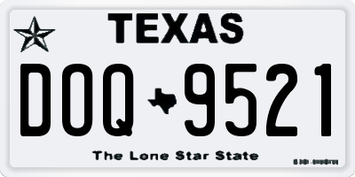 TX license plate DOQ9521