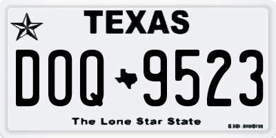 TX license plate DOQ9523
