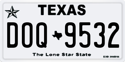 TX license plate DOQ9532
