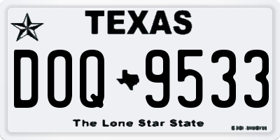 TX license plate DOQ9533