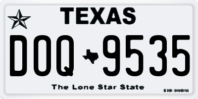 TX license plate DOQ9535