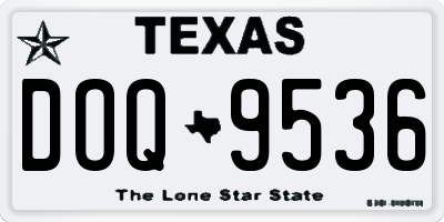 TX license plate DOQ9536