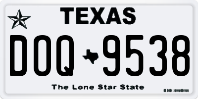 TX license plate DOQ9538