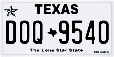 TX license plate DOQ9540