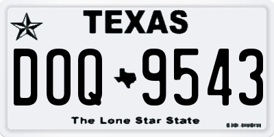 TX license plate DOQ9543