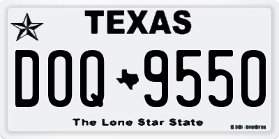 TX license plate DOQ9550