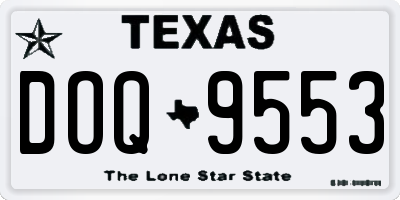 TX license plate DOQ9553