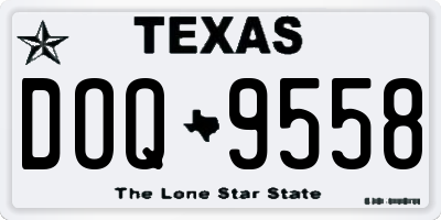 TX license plate DOQ9558