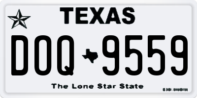 TX license plate DOQ9559