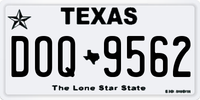 TX license plate DOQ9562