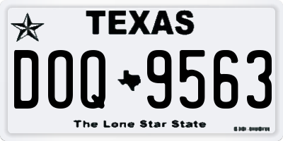 TX license plate DOQ9563