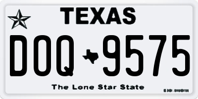TX license plate DOQ9575
