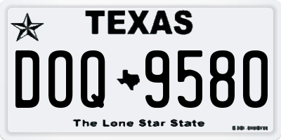 TX license plate DOQ9580