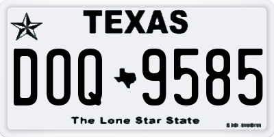 TX license plate DOQ9585