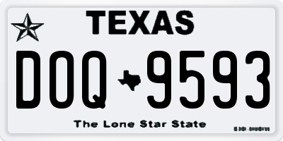 TX license plate DOQ9593