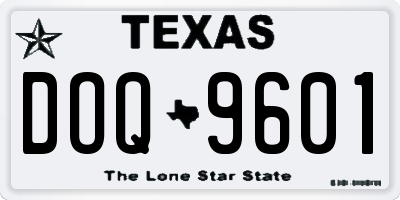TX license plate DOQ9601