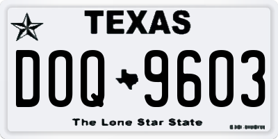 TX license plate DOQ9603