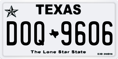 TX license plate DOQ9606