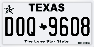 TX license plate DOQ9608