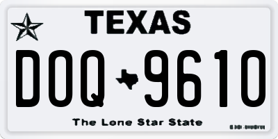 TX license plate DOQ9610