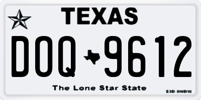 TX license plate DOQ9612