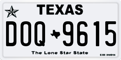 TX license plate DOQ9615