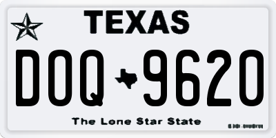 TX license plate DOQ9620