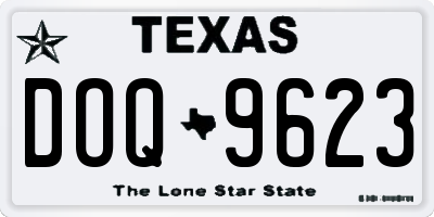 TX license plate DOQ9623