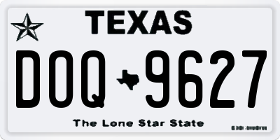 TX license plate DOQ9627