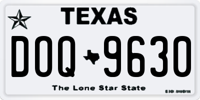 TX license plate DOQ9630