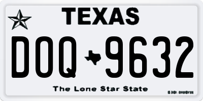 TX license plate DOQ9632