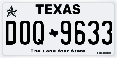 TX license plate DOQ9633