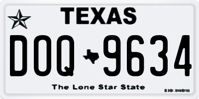 TX license plate DOQ9634