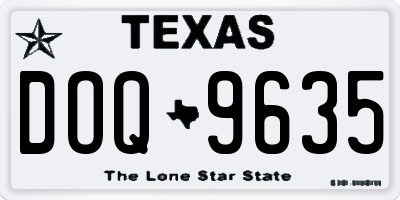TX license plate DOQ9635